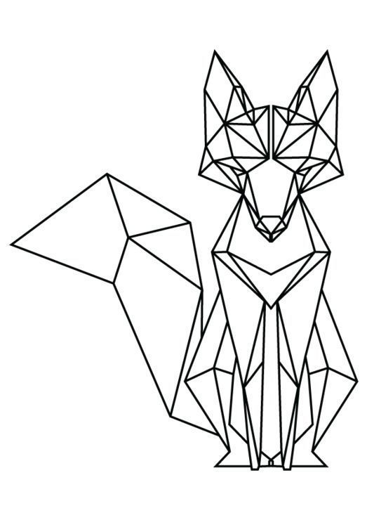 523x740 download grade geometric fox, geometric art, drawings