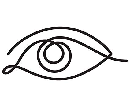 425x350 One Line Eye Drawing Vinyl Decal