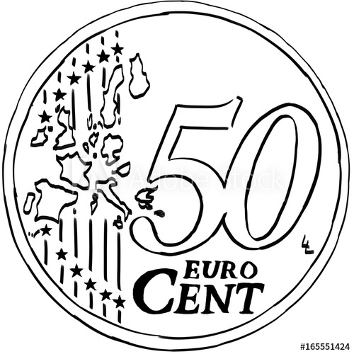 500x500 Euro Cent Hand Drawn