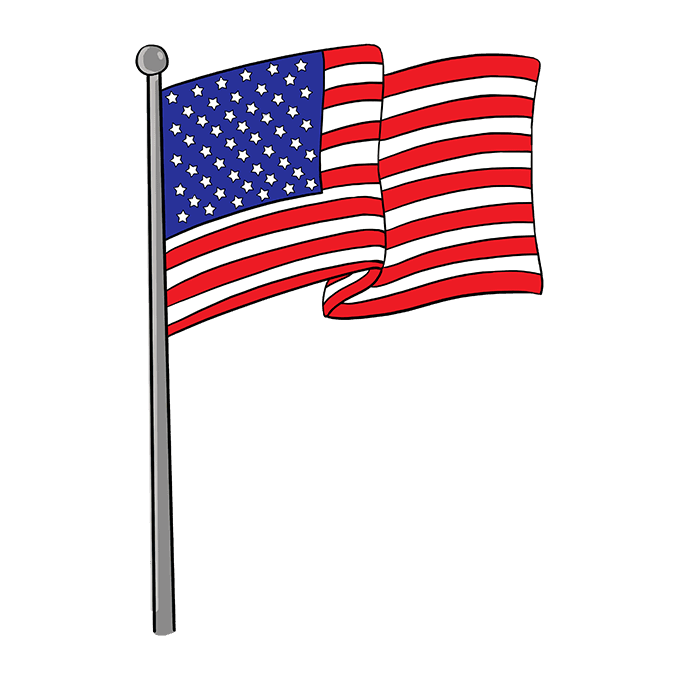 680x678 How To Draw The American Flag