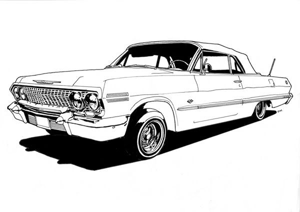 600x424 Lowrider Cars Drawings Coloring Pages Lowrider Drawings, Car