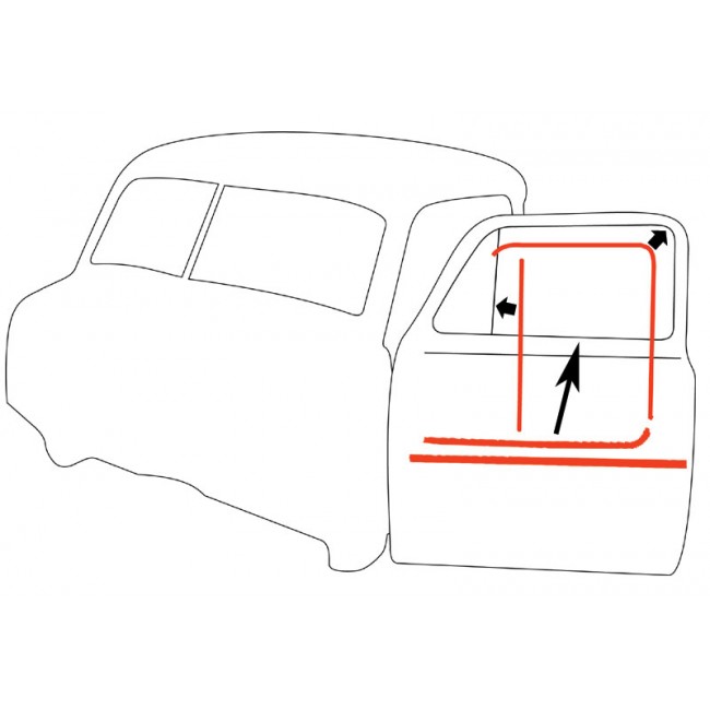 650x650 Pestana Vertical Do Vidro, Com Feltro, Chevy Pickup