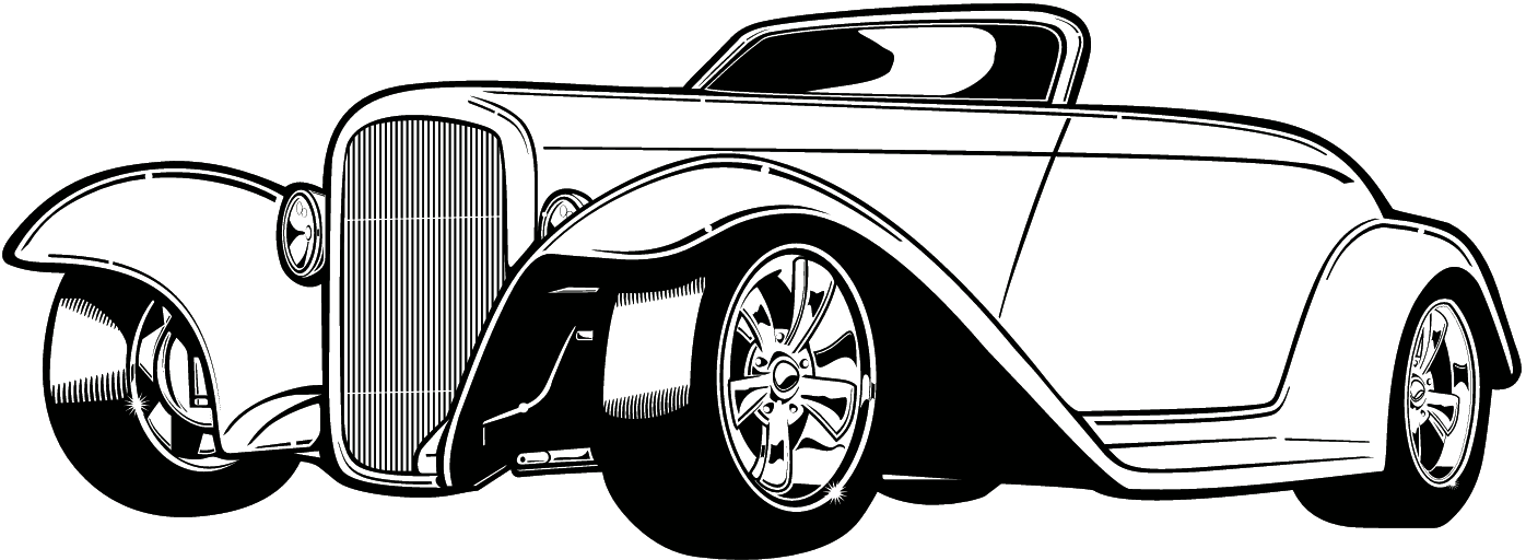 1396x512 Classic Car Chevy Clipart