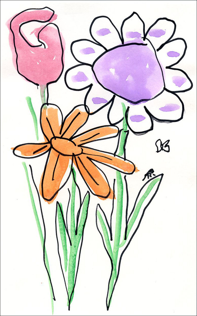 771x1236 Paint And Trace Watercolor Flowers