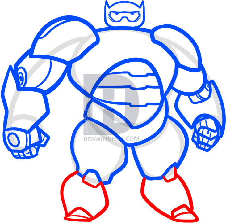 732x720 How To Draw Baymax From Big Hero Step