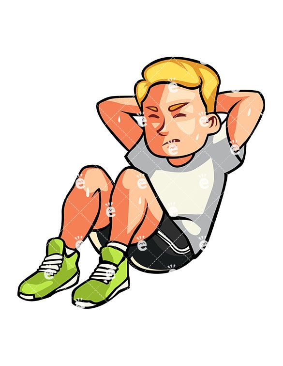 585x755 A Man Doing Crunches Working Out Clipart Crunches, Free Vector