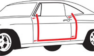 400x240 Door Weatherstrip, Dr Ht, Front