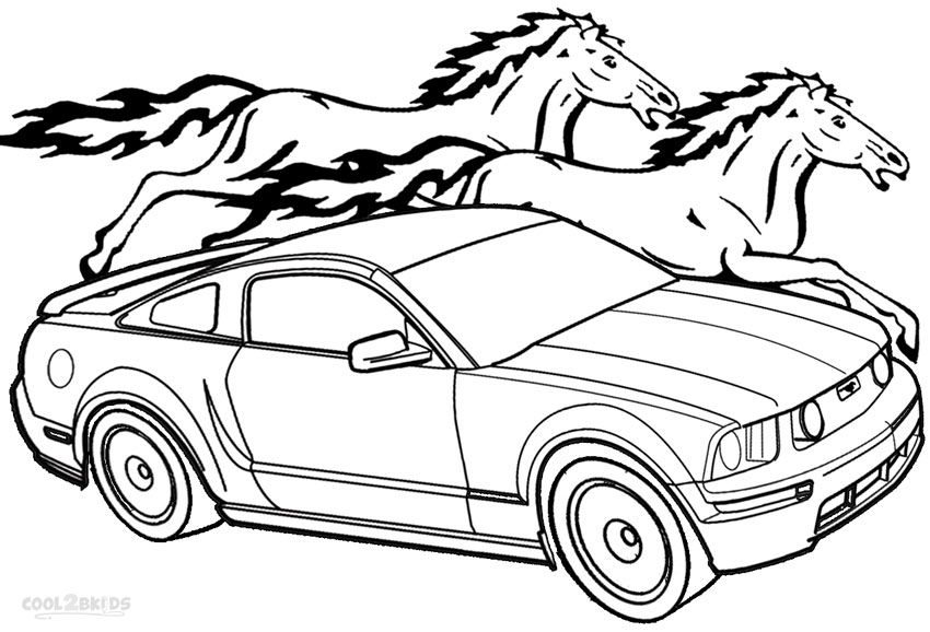 850x578 Printable Mustang Coloring Pages For Kids Car