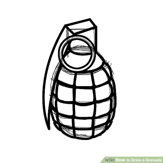 560x560 How To Draw A Grenade Steps