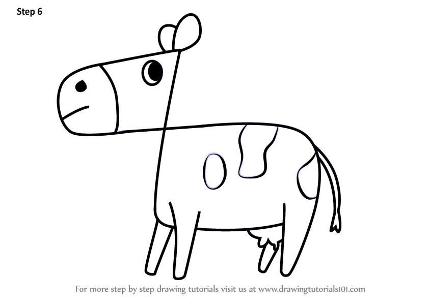 844x598 Learn How To Draw A Cow Using Number