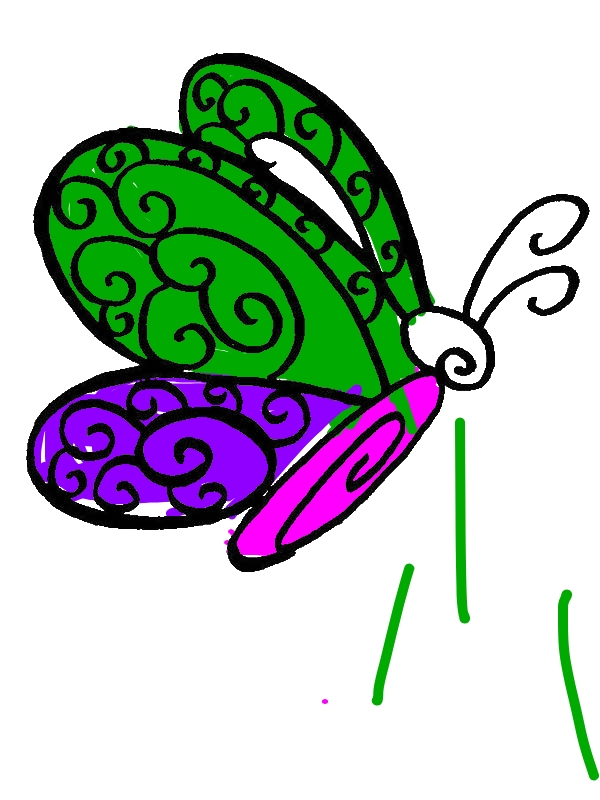 600x800 Lovely Butterfly Drawing In Classic Style Coloring