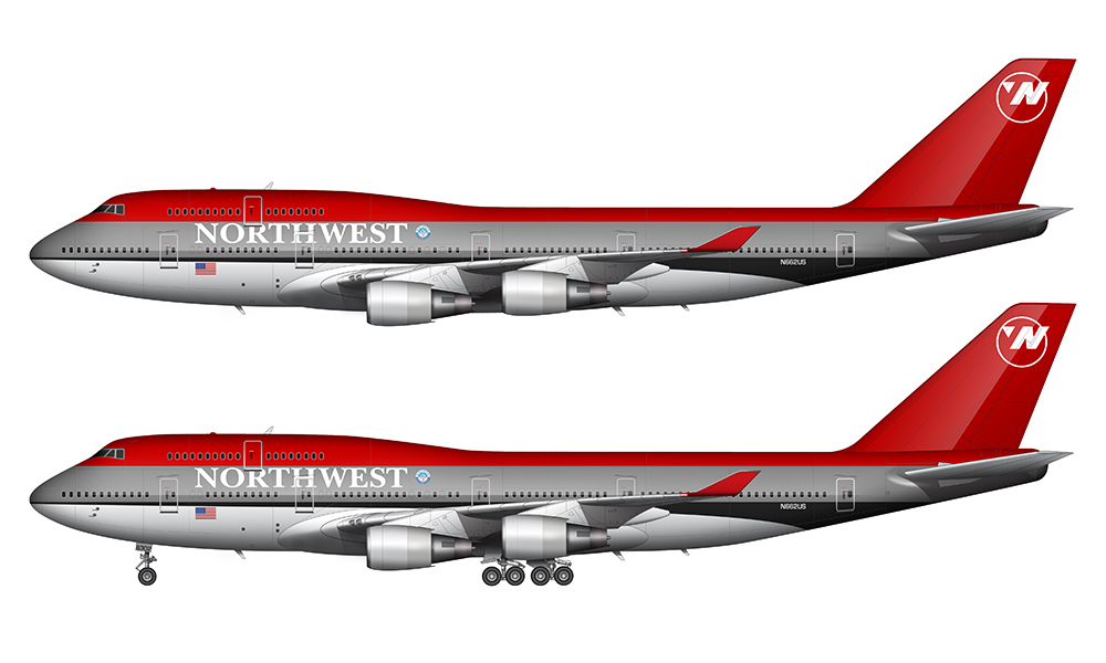 1000x600 Northwest Airlines Illustrations In Three Liveries Norebbo