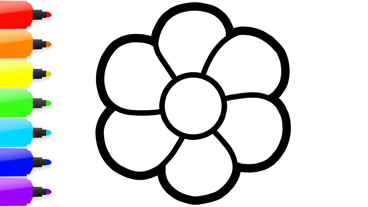 1280x720 Coloring Flowers Painting For Toddlers And Drawing For Kids
