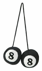177x300 Hanging Fluffy Car Dice Black White Ball Furry Fuzzy Plush Pool