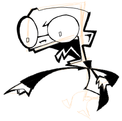 400x396 How To Draw Dib From Invader Zim With Step