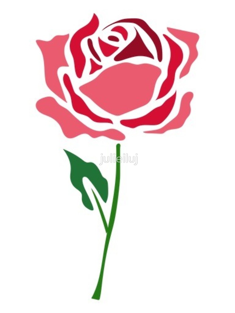 750x1000 Beautiful Rose Drawing Sticker