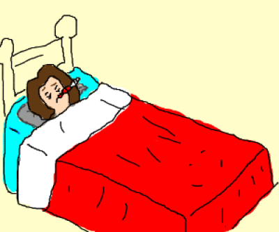 400x333 Download Free Png Sick Lady In A Bed Drawing