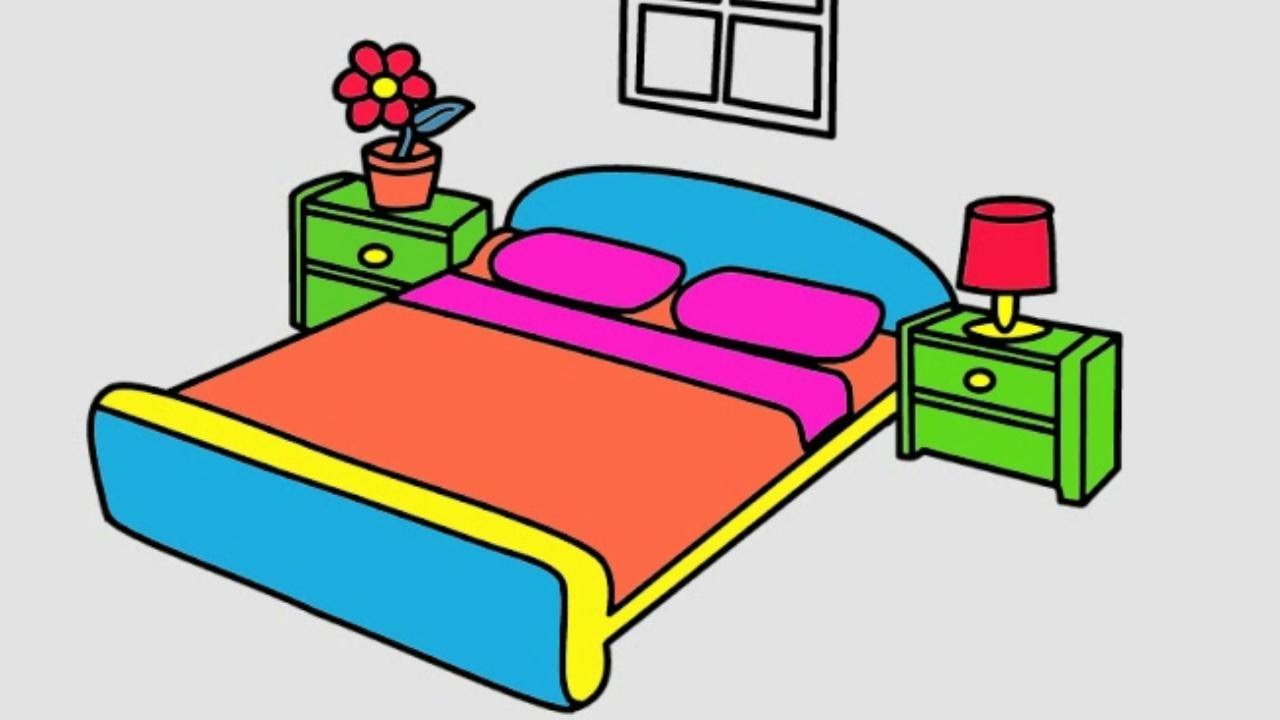 1280x720 How To Draw Bedroom Coloring