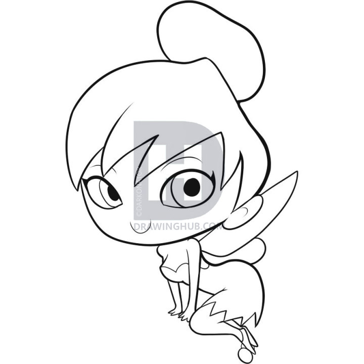 720x720 How To Draw Chibi Tinkerbell, Step