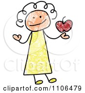 175x190 Clipart Stick Drawing Of A Happy Black Female Teacher Holding
