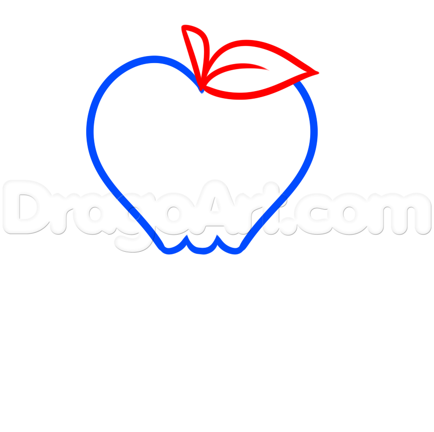 866x863 Draw A Teachers Apple, Step
