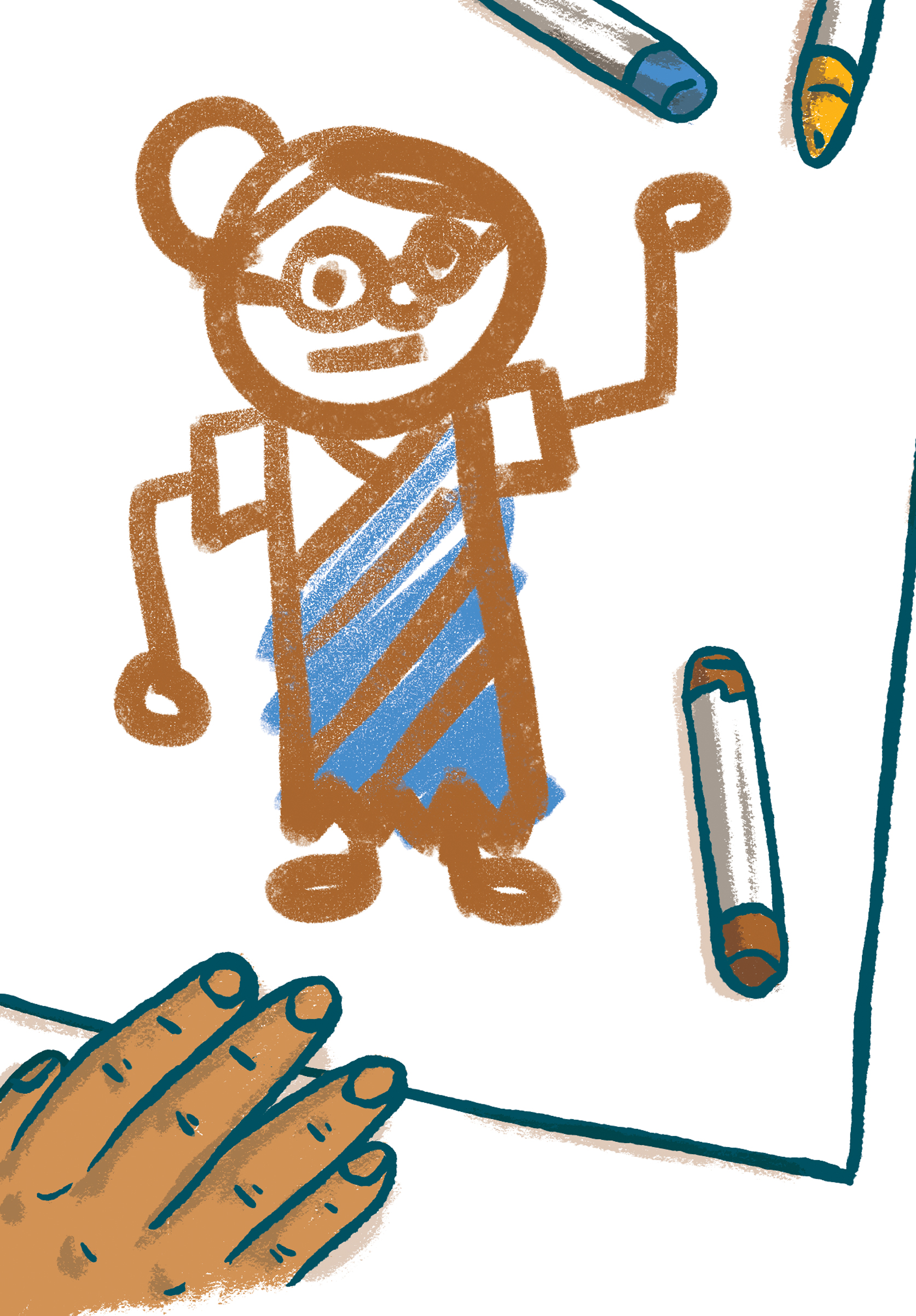 1674x2406 A Child's Drawing Of Her Teacher