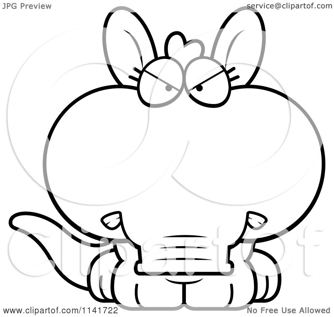 1080x1024 Cartoon Clipart Of A Black And White Angry Aardvark
