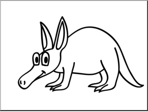 304x229 Clip Art Basic Words Aardvark Bampw Unlabeled I
