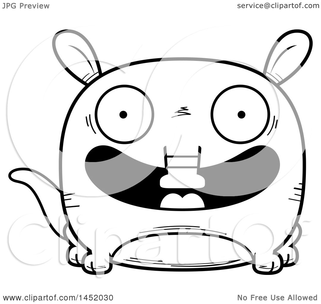 1080x1024 Clipart Graphic Of A Cartoon Black And White Lineart Smiling