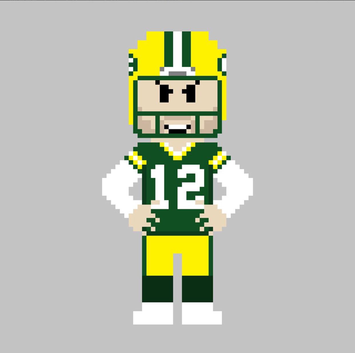 1242x1234 green bay packers qb aaron rodgers bit pixel art bit art