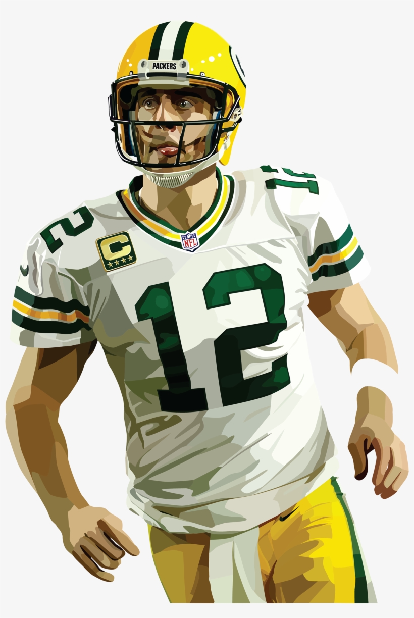 820x1224 Illustration Of Nfl Player Aaron Rodgers Of The Green