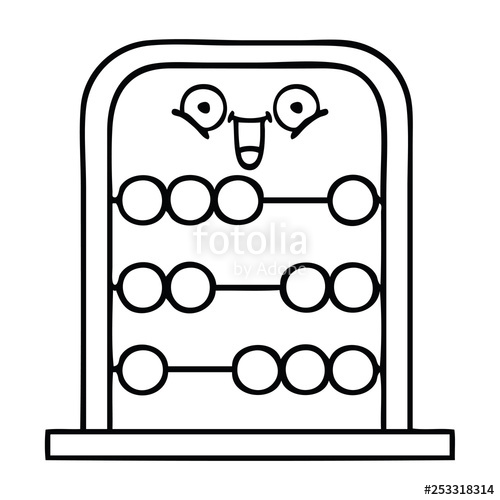 500x500 line drawing cartoon abacus stock image and royalty free vector