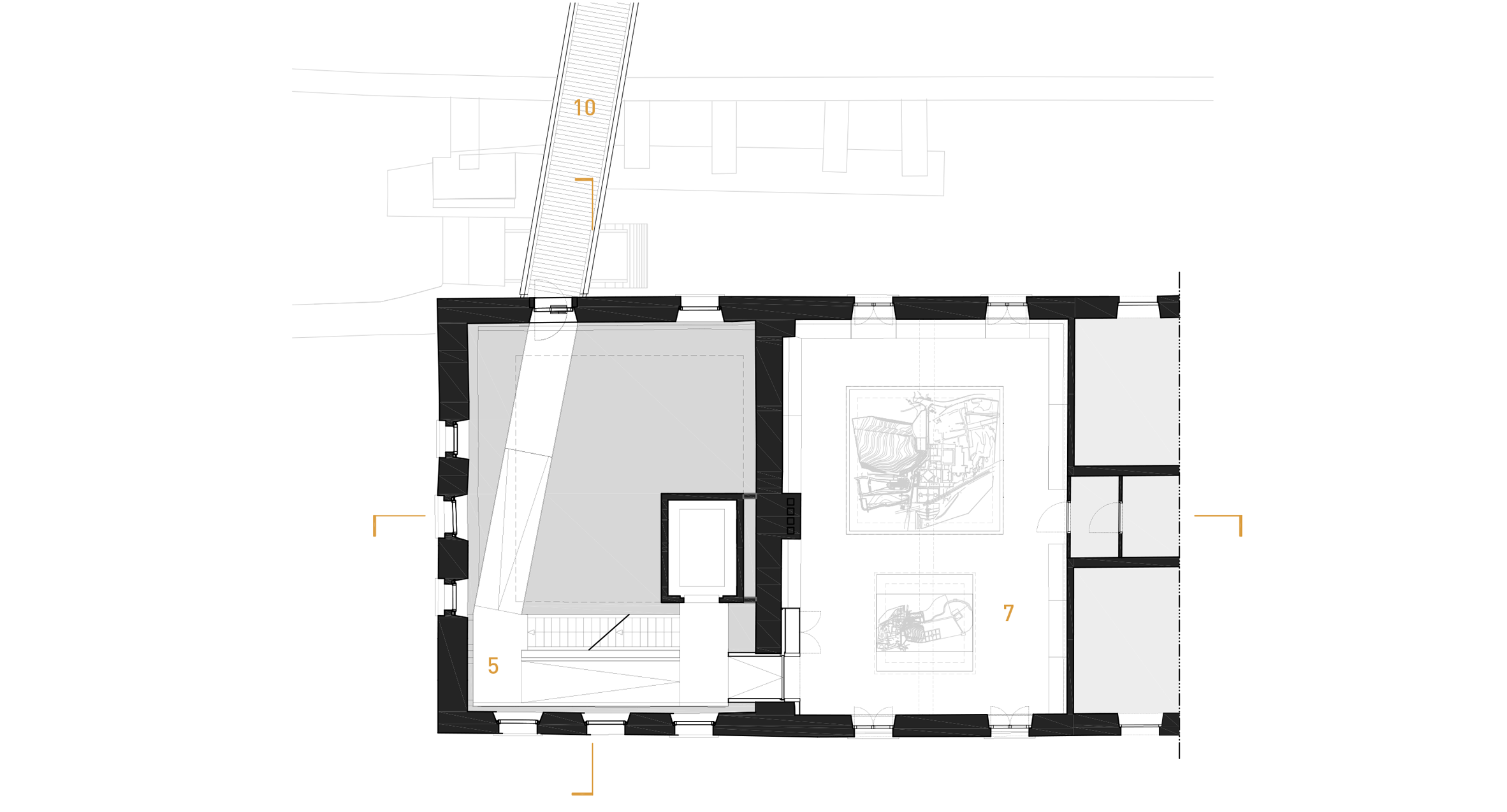 2364x1274 elevated walkway and visitor centre added to century abbey ruins