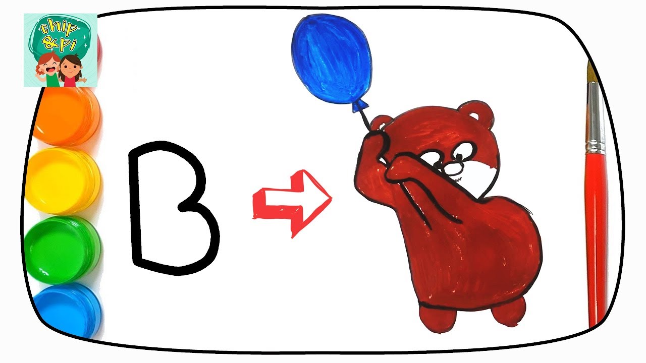 1280x720 Bear Drawing And Coloring For Kids Learn Colors With The Abc Song