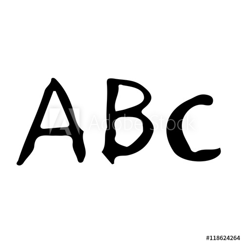500x500 Doodle Abc Icon Drawing Illustration Design