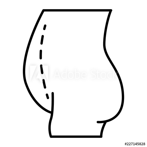 500x500 tummy plastic surgery thin line icon female abdomen plasic vector