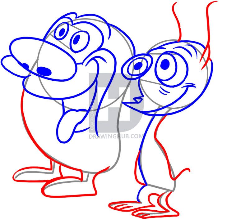 759x706 How To Draw Ren And Stimpy, Step