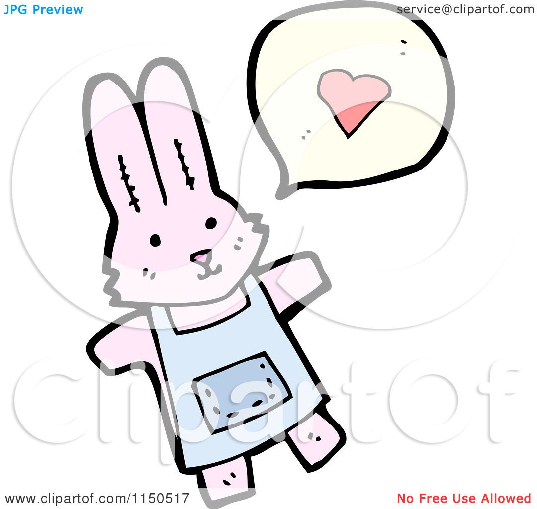 1080x1024 Cartoon Of A Pink Rabbit Thinking About Love