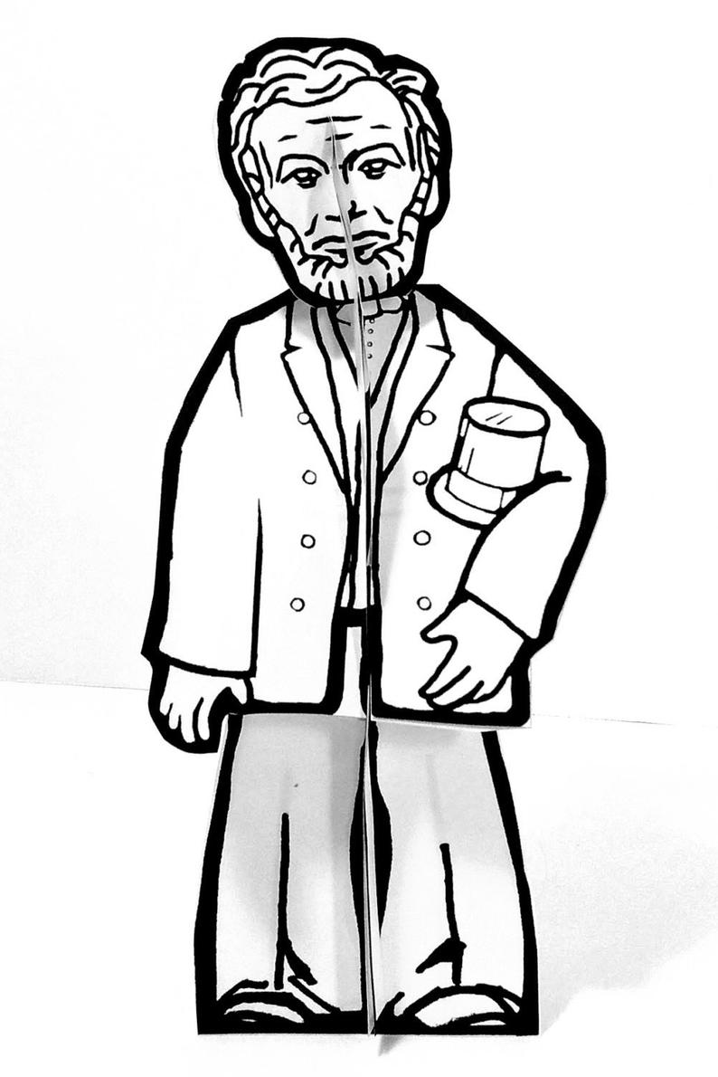 794x1190 Abraham Lincoln Paper Doll Printable Toy Etsy