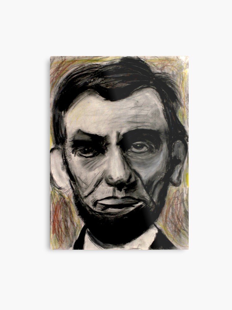 750x1000 Abraham Lincoln Charcoal Drawing Metal Print