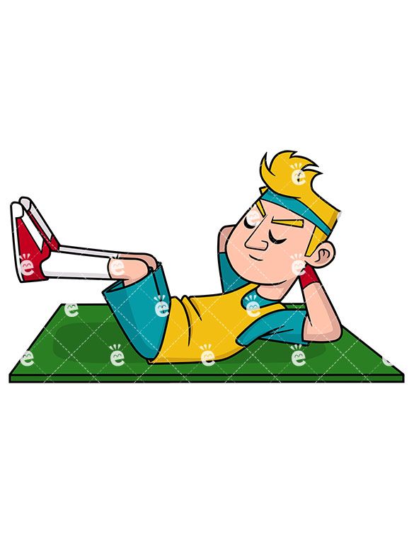 585x755 A Young Man Exercising His Abs Working Out Clipart Exercise