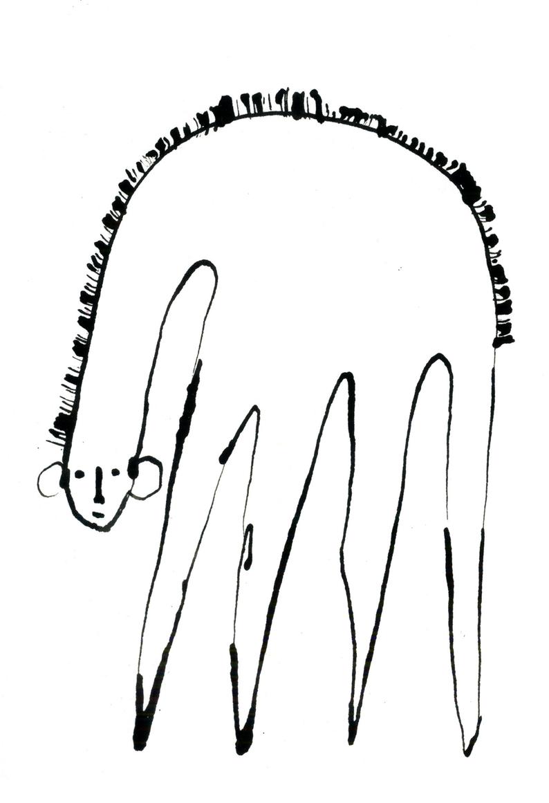 794x1161 Long Necked Prickleback Beast Abstract Black And White Line Etsy