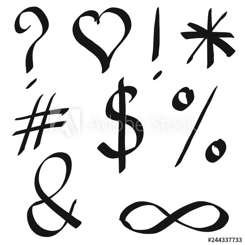 500x500 Set Of Symbol Icon Art Abstract Curved Lines Set Hand Draw Style