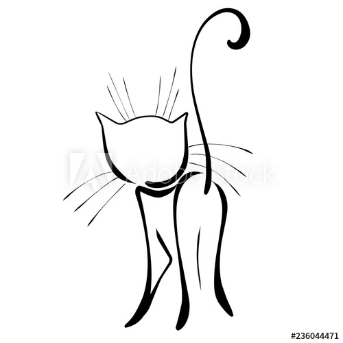 500x500 Stock Illustration Abstract Black Cat