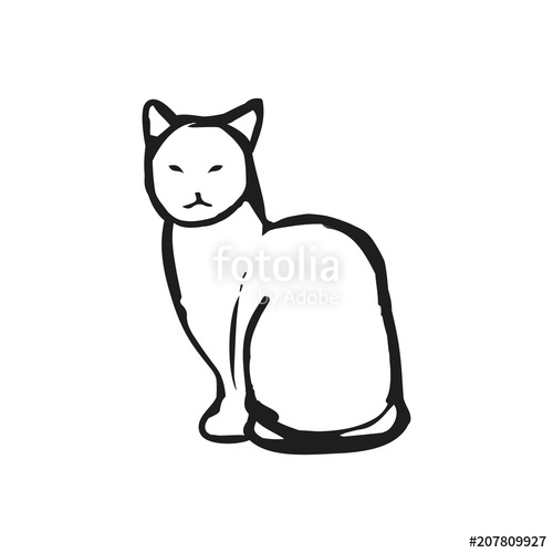 500x500 Abstract Cat Of Black Lines Stock Image And Royalty Free Vector