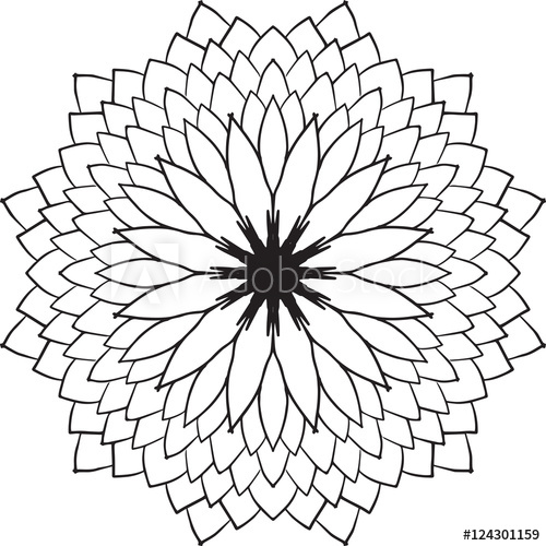 500x500 Abstract Flower Drawing Circle Pattern Design Floral Element