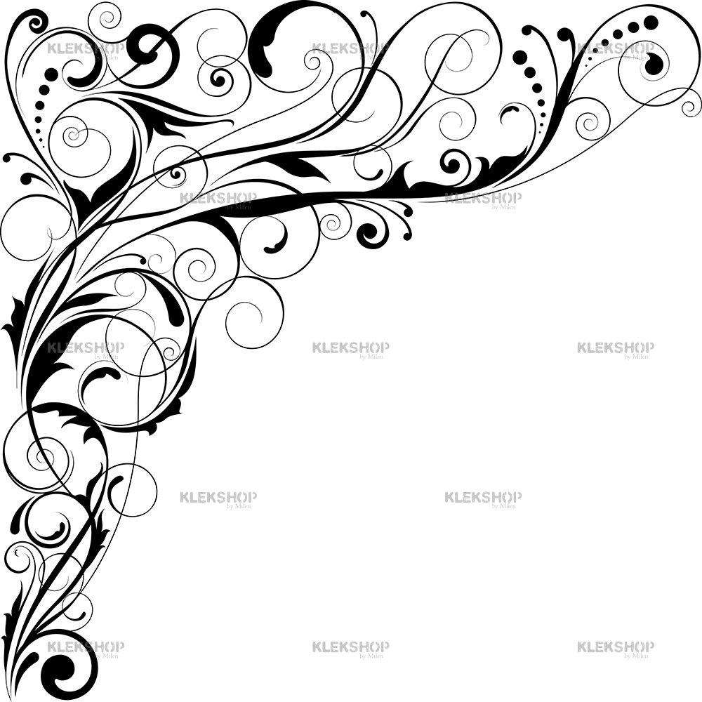 1000x1000 Angle Swirl Decorative Floral Abstract Designwall Decor Etsy