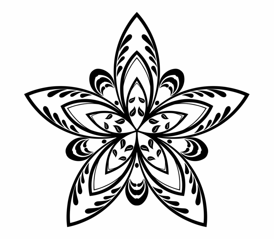 920x800 Flower Star Abstract Geometric Line Art Silhouette