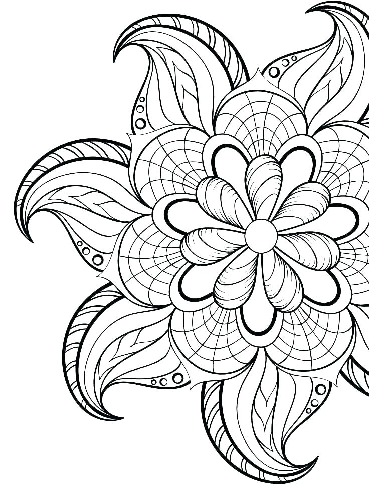 736x971 Abstract Coloring Pages Abstract Flower Coloring
