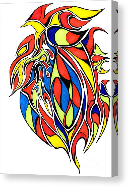 510x740 Abstract Drawing In Primary Colors Canvas Print Canvas Art